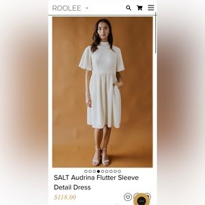 NWT SALT Audrina Flutter Sleeve Detail Dress from Roolee